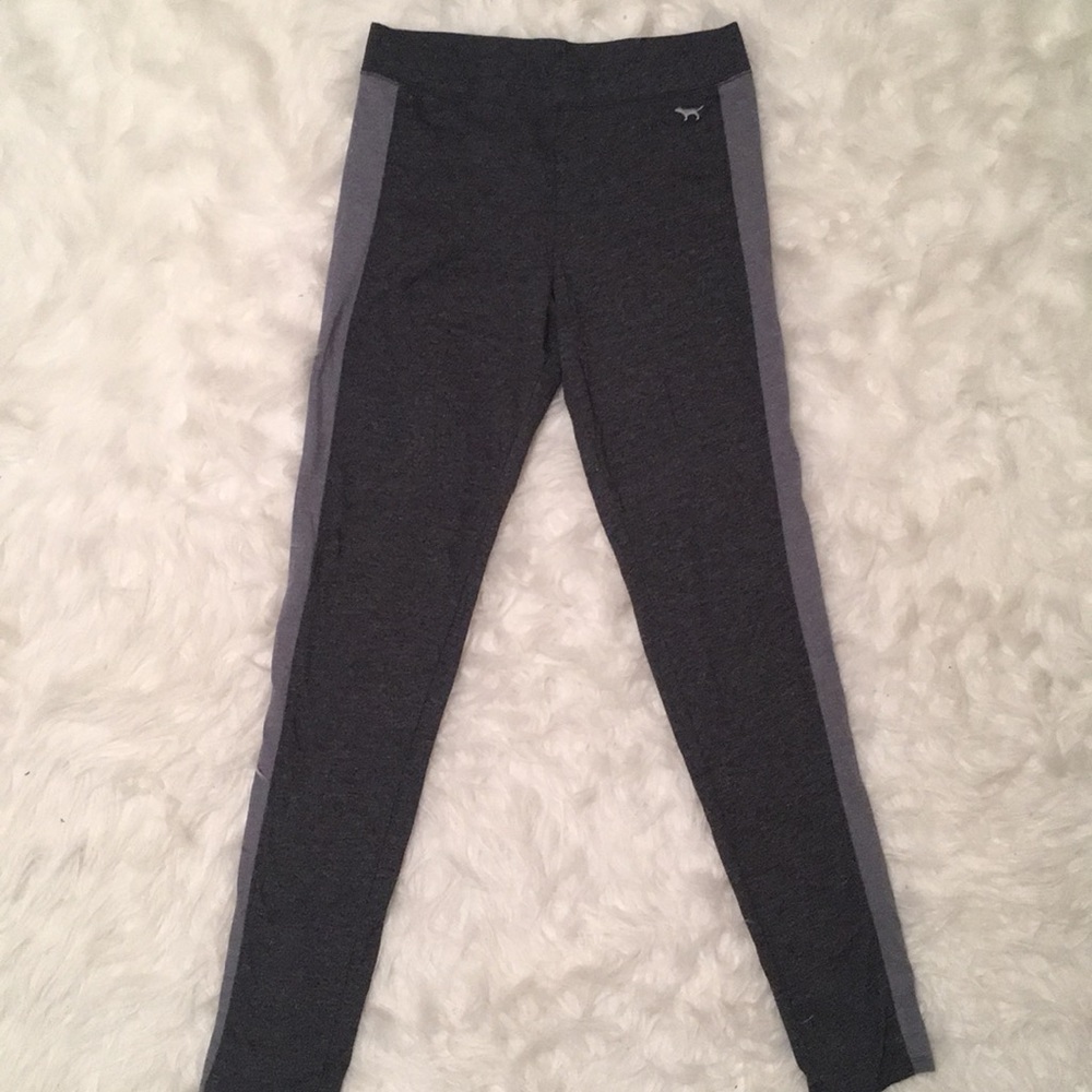 VS PINK Grey leggings with light gray side trim